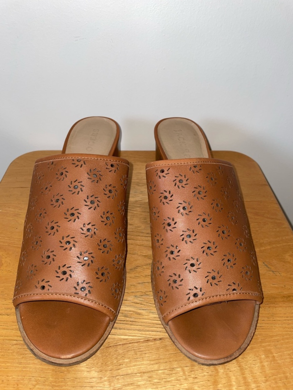 Jack Rogers Brown Perforated Slide Mules
